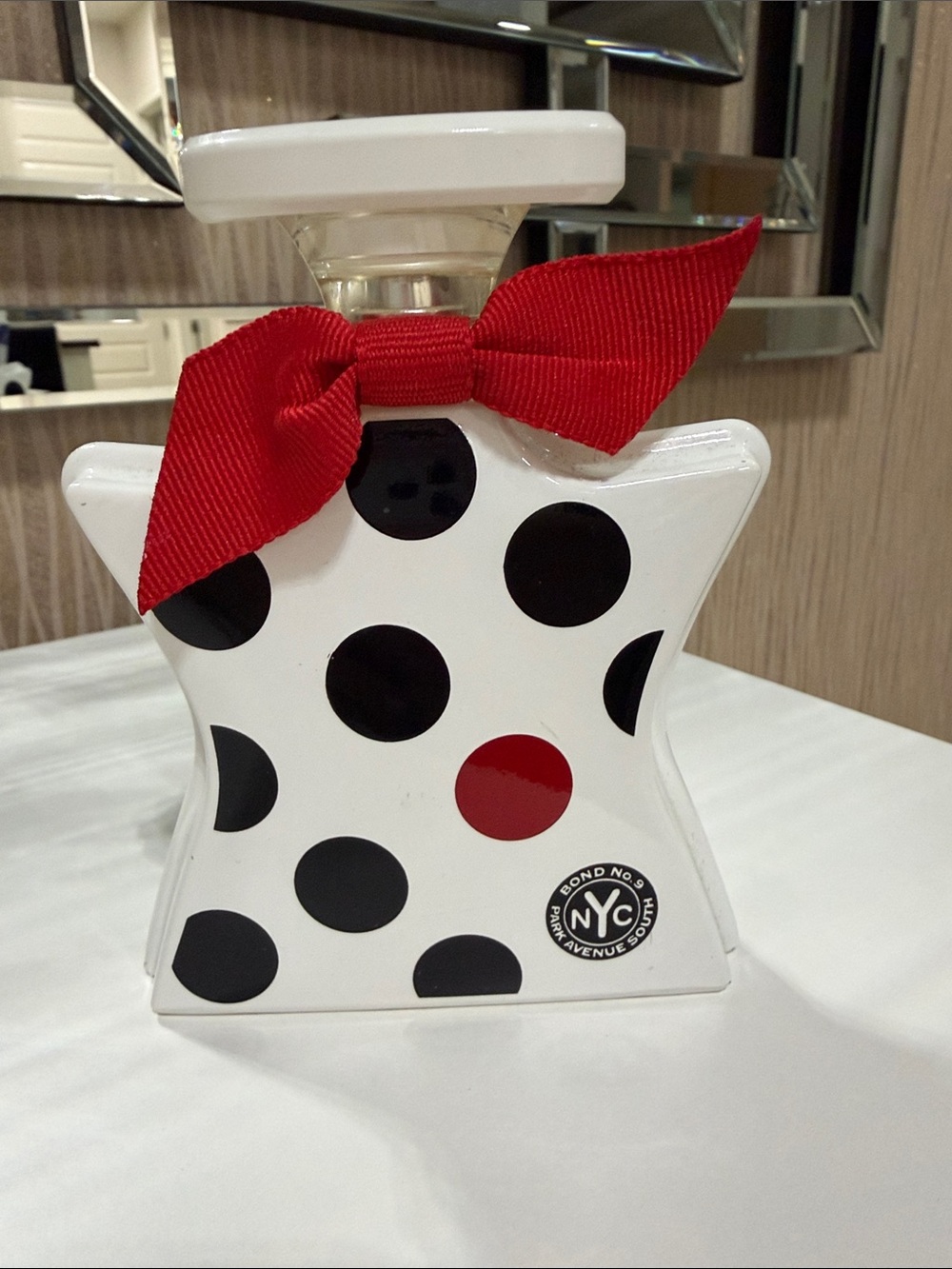 Bond No. 9 New York White Star Bottle with Black Polka Dots and Red Bow